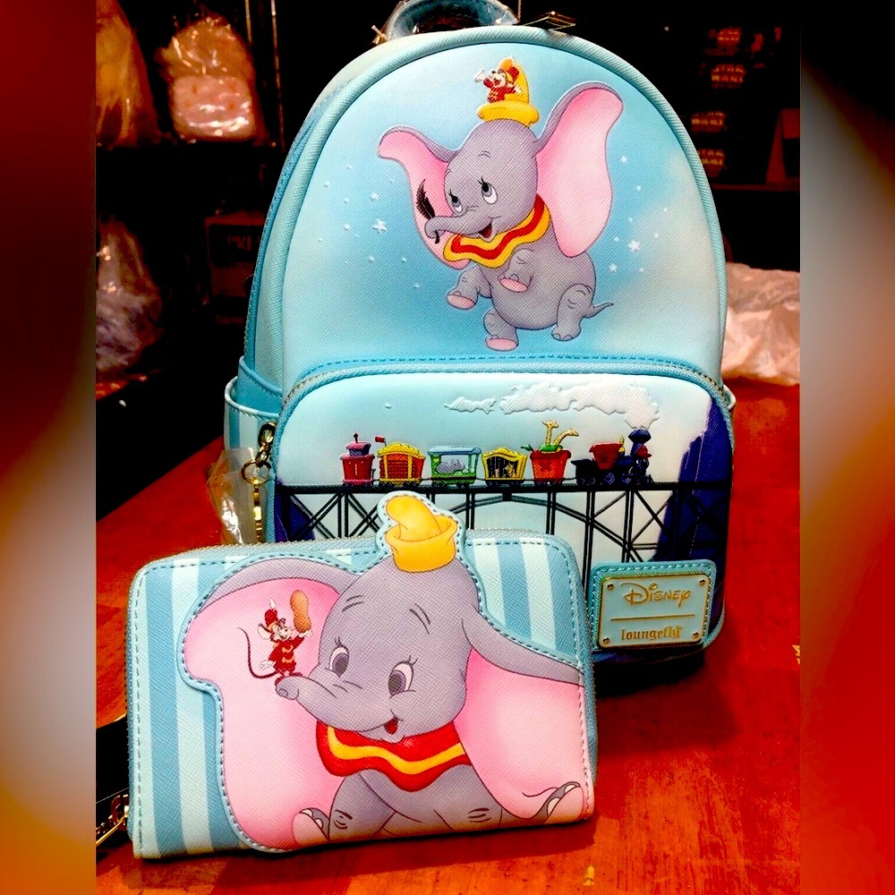 Disney Loungefly Mini Backpack and Wallet - Dumbo 80th Anniversary
